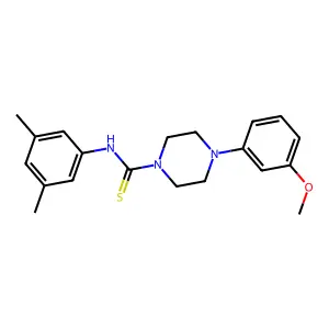 N-(3,5-dimethylphenyl)-4-(3-methoxyphenyl)-1-piperazinecarbothioamide structure