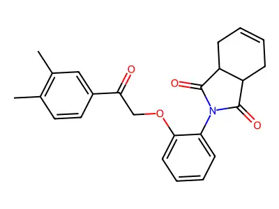 2-[2-[2-(3,4-dimethylphenyl)-2-oxoethoxy]phenyl]-3a,4,7,7a-tetrahydroisoindole-1,3-dione structure