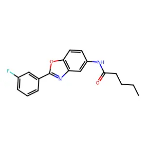 N-[2-(3-fluorophenyl)-1,3-benzoxazol-5-yl]pentanamide structure