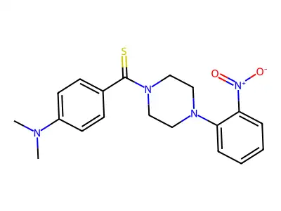 (4-(Dimethylamino)phenyl)(4-(2-nitrophenyl)piperazin-1-yl)methanethione structure