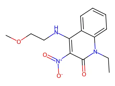 1-Ethyl-4-(2-methoxyethylamino)-3-nitroquinolin-2-one structure