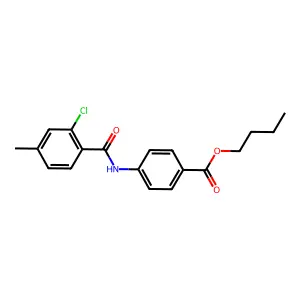 Butyl 4-{[(2-chloro-4-methylphenyl)carbonyl]amino}benzoate structure