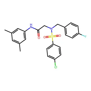 2-[(4-chlorophenyl)sulfonyl-[(4-fluorophenyl)methyl]amino]-N-(3,5-dimethylphenyl)acetamide structure