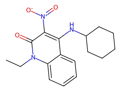 4-(Cyclohexylamino)-1-ethyl-3-nitroquinolin-2-one structure