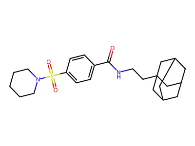 N-[2-(1-adamantyl)ethyl]-4-piperidin-1-ylsulfonylbenzamide structure