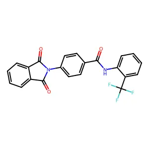 4-(1,3-dioxoisoindolin-2-yl)-N-(2-(trifluoromethyl)phenyl)benzamide structure