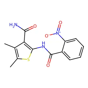 4,5-Dimethyl-2-[(2-nitrobenzoyl)amino]thiophene-3-carboxamide structure