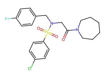 N-[2-(azepan-1-yl)-2-oxoethyl]-4-chloro-N-(4-fluorobenzyl)benzenesulfonamide structure