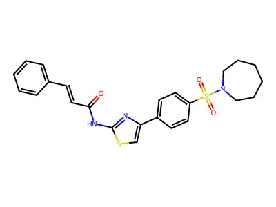 (2E)-N-{4-[4-(azepan-1-ylsulfonyl)phenyl]-1,3-thiazol-2-yl}-3-phenylprop-2-enamide structure