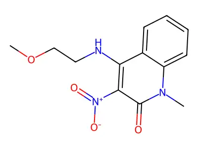4-((2-methoxyethyl)amino)-1-methyl-3-nitroquinolin-2(1H)-one structure