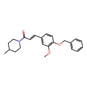 (2E)-3-[4-(benzyloxy)-3-methoxyphenyl]-1-(4-methylpiperidin-1-yl)prop-2-en-1-one structure