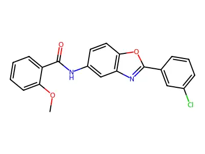 N-[2-(3-chlorophenyl)-1,3-benzoxazol-5-yl]-2-methoxybenzamide structure