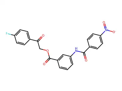 2-(4-Fluorophenyl)-2-oxoethyl 3-{[(4-nitrophenyl)carbonyl]amino}benzoate structure