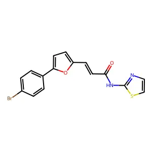 (E)-3-(5-(4-bromophenyl)furan-2-yl)-N-(thiazol-2-yl)acrylamide structure