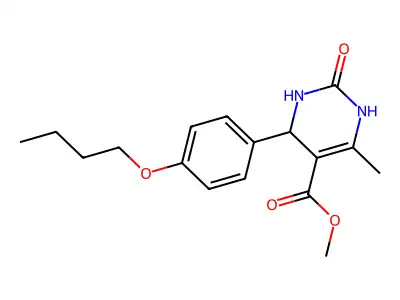 methyl 4-(4-butoxyphenyl)-6-methyl-2-oxo-1,2,3,4-tetrahydropyrimidine-5-carboxylate structure
