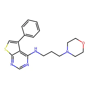 (3-Morpholin-4-yl-propyl)-(5-phenyl-thieno[2,3-d]pyrimidin-4-yl)-amine structure