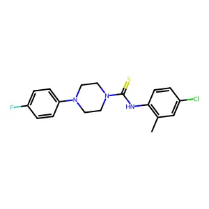 N-(4-chloro-2-methylphenyl)-4-(4-fluorophenyl)piperazine-1-carbothioamide structure
