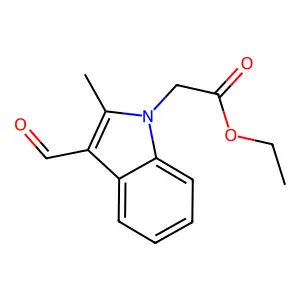 ethyl (3-formyl-2-methyl-1H-indol-1-yl)acetate structure