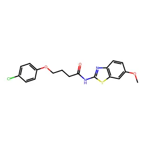 4-(4-chlorophenoxy)-N-(6-methoxy-1,3-benzothiazol-2-yl)butanamide structure