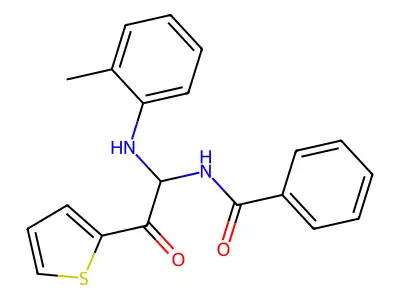 N-[1-(2-methylanilino)-2-oxo-2-thiophen-2-ylethyl]benzamide structure