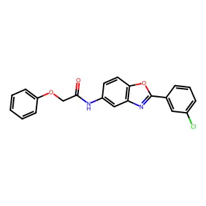 N-[2-(3-chlorophenyl)-1,3-benzoxazol-5-yl]-2-phenoxyacetamide structure