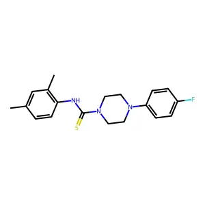 N-(2,4-dimethylphenyl)-4-(4-fluorophenyl)piperazine-1-carbothioamide structure