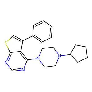 4-(4-Cyclopentylpiperazin-1-yl)-5-phenylthieno[2,3-d]pyrimidine structure