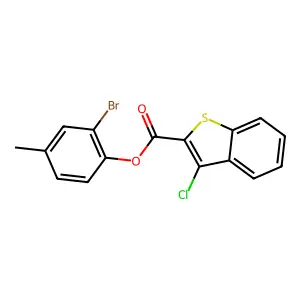 2-Bromo-4-methylphenyl 3-chloro-1-benzothiophene-2-carboxylate structure