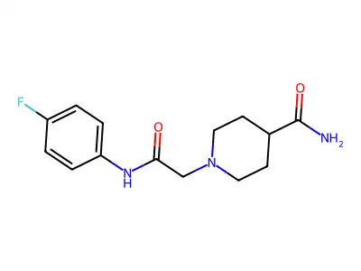 1-(2-((4-Fluorophenyl)amino)-2-oxoethyl)piperidine-4-carboxamide structure