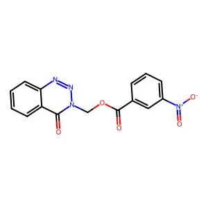 (4-oxo-1,2,3-benzotriazin-3(4H)-yl)methyl 3-nitrobenzoate structure