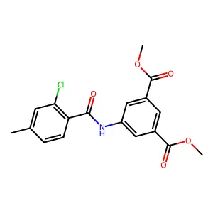 Dimethyl 5-{[(2-chloro-4-methylphenyl)carbonyl]amino}benzene-1,3-dicarboxylate structure