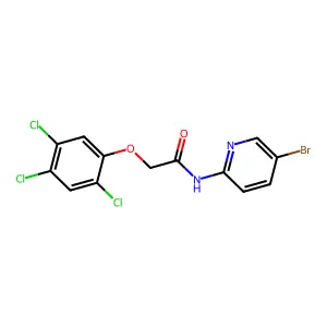 N-(5-bromopyridin-2-yl)-2-(2,4,5-trichlorophenoxy)acetamide structure