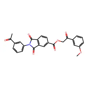 [2-(3-methoxyphenyl)-2-oxo-ethyl] 2-(3-acetylphenyl)-1,3-dioxo-isoindole-5-carboxylate structure