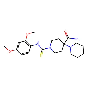 1-[(2,4-Dimethoxyphenyl)carbamothioyl]-4-piperidin-1-ylpiperidine-4-carboxamide structure