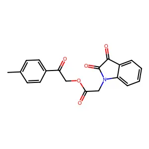 2-(4-methylphenyl)-2-oxoethyl (2,3-dioxo-2,3-dihydro-1H-indol-1-yl)acetate structure
