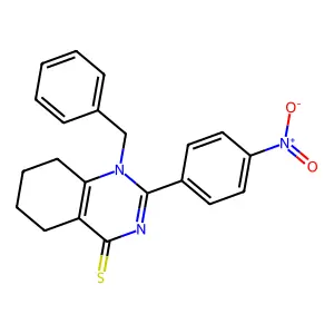 1-benzyl-2-(4-nitrophenyl)-5,6,7,8-tetrahydroquinazoline-4(1H)-thione structure