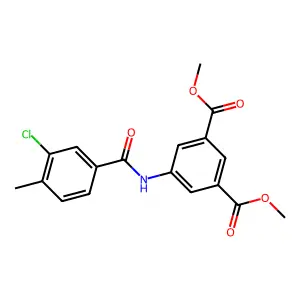Dimethyl 5-{[(3-chloro-4-methylphenyl)carbonyl]amino}benzene-1,3-dicarboxylate structure