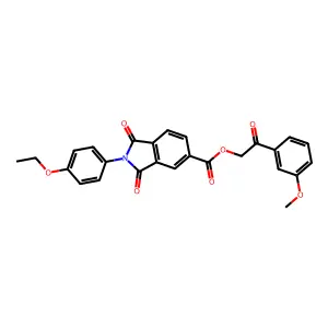 [2-(3-methoxyphenyl)-2-oxo-ethyl] 2-(4-ethoxyphenyl)-1,3-dioxo-isoindole-5-carboxylate structure