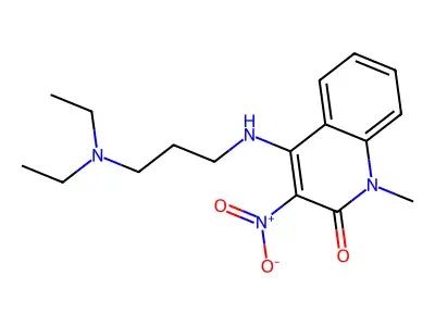 4-[3-(Diethylamino)propylamino]-1-methyl-3-nitroquinolin-2-one structure