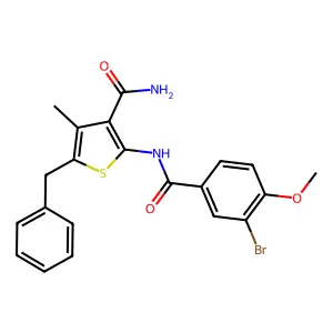 5-Benzyl-2-[(3-bromo-4-methoxybenzoyl)amino]-4-methylthiophene-3-carboxamide structure