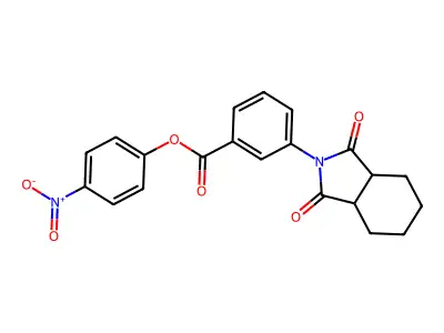 4-nitrophenyl 3-(1,3-dioxooctahydro-2H-isoindol-2-yl)benzoate structure