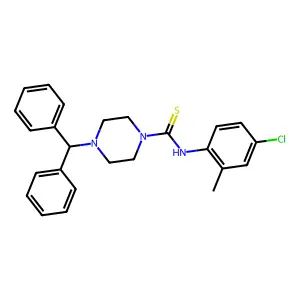 4-benzhydryl-N-(4-chloro-2-methylphenyl)piperazine-1-carbothioamide structure