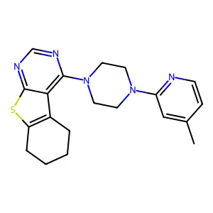 4-[4-(4-methylpyridin-2-yl)piperazin-1-yl]-5,6,7,8-tetrahydro[1]benzothieno[2,3-d]pyrimidine structure