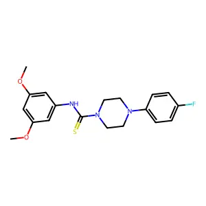 N-(3,5-dimethoxyphenyl)-4-(4-fluorophenyl)piperazine-1-carbothioamide structure
