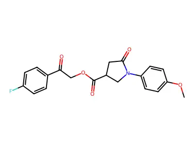 2-(4-Fluorophenyl)-2-oxoethyl 1-(4-methoxyphenyl)-5-oxopyrrolidine-3-carboxylate structure
