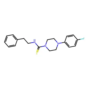4-(4-fluorophenyl)-N-(2-phenylethyl)piperazine-1-carbothioamide structure