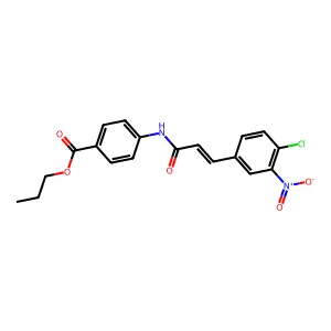 propyl 4-{[(2E)-3-(4-chloro-3-nitrophenyl)prop-2-enoyl]amino}benzoate structure