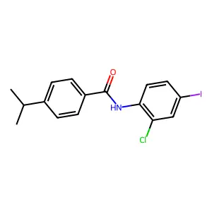 N-(2-chloro-4-iodophenyl)-4-propan-2-ylbenzamide structure