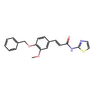 (2E)-3-[4-(benzyloxy)-3-methoxyphenyl]-N-(1,3-thiazol-2-yl)prop-2-enamide structure
