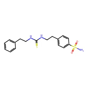 4-(2-{[(2-Phenylethyl)carbamothioyl]amino}ethyl)benzenesulfonamide structure